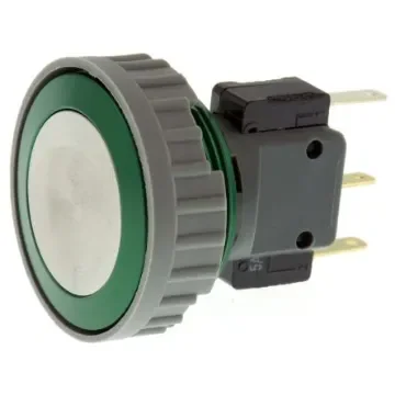 Schurter Push Button Switch, Momentary, Panel Mount, 22mm Cutout, SPDT, 125/250V ac, IP67 - 1241.6632.5120000 product image