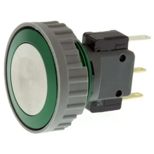 Schurter Push Button Switch, Momentary, Panel Mount, 22mm Cutout, SPDT, 125/250V ac, IP67 - 1241.6632.5120000 product image