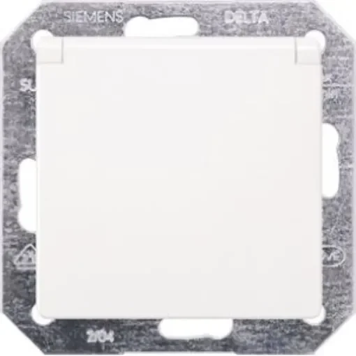 Siemens DELTA White 1 Gang Plug Socket, 16A, Type F - German Schuko, Indoor Use - 5UB1915 product image