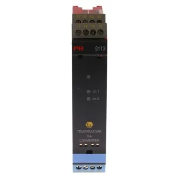PR Electronics 9100 Series Temperature Converter, Current, RTD, Thermocouple Input, Current, Relay Output, 19.2 - 9113BB product image