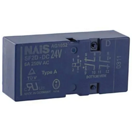 Panasonic PCB Mount Non-Latching Relay, 24V dc Coil, 3A Switching Current, DPDT - SF2D-DC24V product image