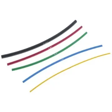 Alpha Wire Heat Shrink Tubing, Black 1.17mm Sleeve Dia. x 152mm Length 2:1 Ratio, FIT Shrink Tubing Series - F221MS/1 BK032 product image