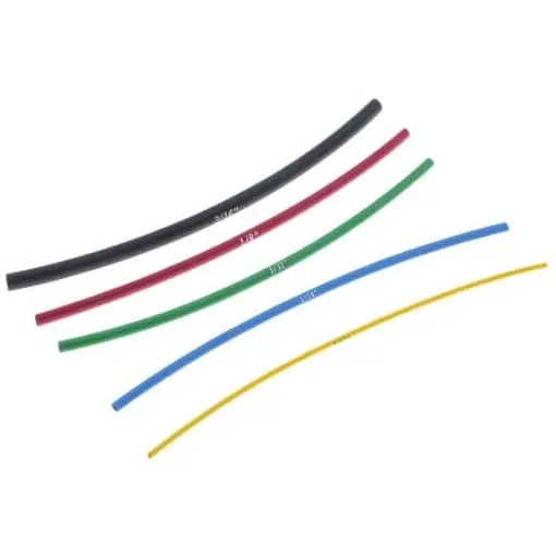 Alpha Wire Heat Shrink Tubing, Black 1.17mm Sleeve Dia. x 152mm Length 2:1 Ratio, FIT Shrink Tubing Series - F221MS/1 BK032 product image
