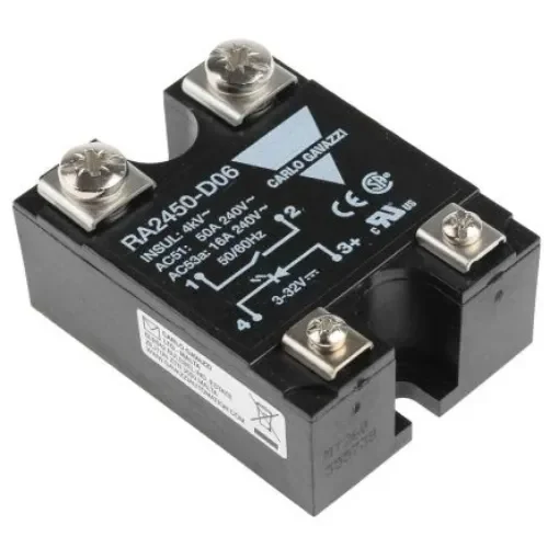 Carlo Gavazzi RA 24 Series Solid State Relay, 50 A Load, Panel Mount, 280 V ac Load, 32 V dc Control - RA2450-D06 product image