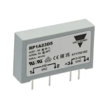 Carlo Gavazzi RP1 Series Solid State Relay, 5 A Load, PCB Mount, 265 V ac Load, 32 V dc Control - RP1A23D5 product image
