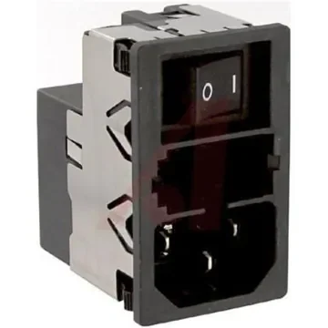 Schurter 10A, 125 V ac, 250 V ac Male Snap-In Filtered IEC Connector 2 Pole KMF1.1291.11, Quick Connect 1 Fuse product image