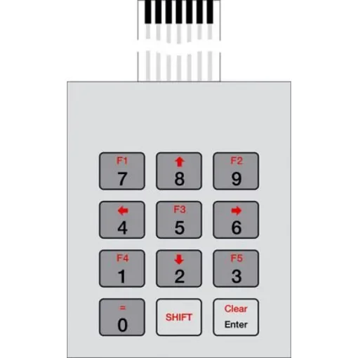 Bopla IP65 12 Key Conductive Silver Membrane Keypad - 70033512 FT 33512 D product image