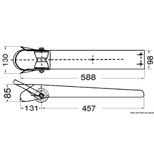 Osculati - Satin SS bow roller 588 mm - 01.119.95 product image