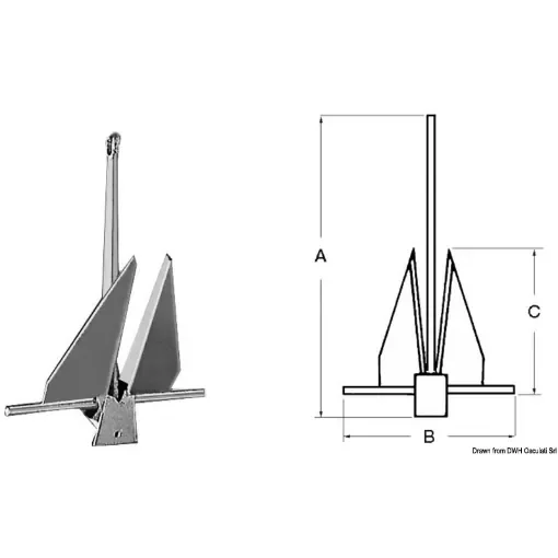 DANFORTH type galvanized anchor product image