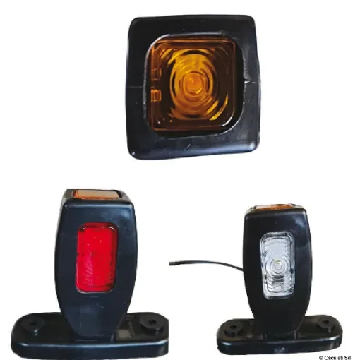 Osculati - Fanale ingombro LED base piana 3 funz. corpo gomma - 02.022.26 product image