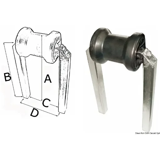Osculati - Small central roller pipe section 40 x 40 mm - 02.030.12 product image