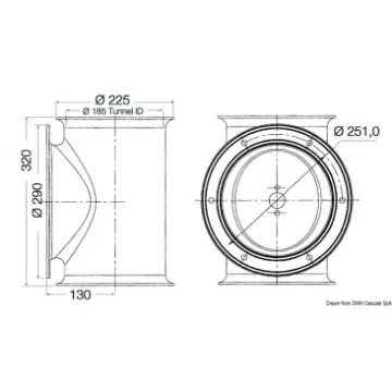 Osculati - LEWMAR tunnel for stern thruster &amp;#216; 185 mm - 02.043.02 product image