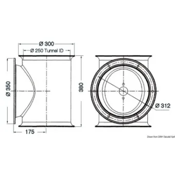 Osculati - LEWMAR tunnel for stern thruster &amp;#216; 250 mm - 02.043.03 product image