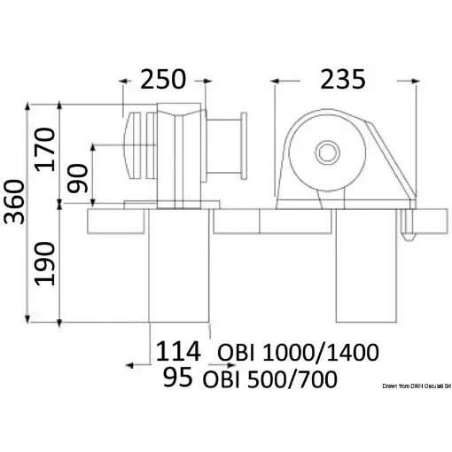 Osculati - Italwinch Obi windlass 1500 W - 12 V with drum 8 mm gypsy - 02.408.08 product image