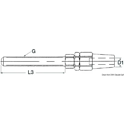 Osculati - SS terminal for tensioners &amp;#216; 3 mm - 05.004.06 product image