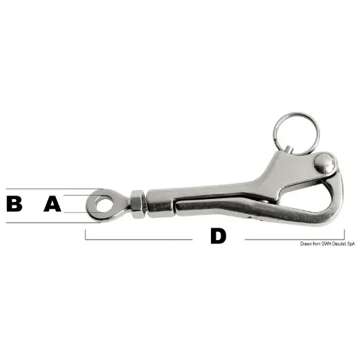 Osculati - Pelican hook shackle for openable guardrails - 05.146.00 product image