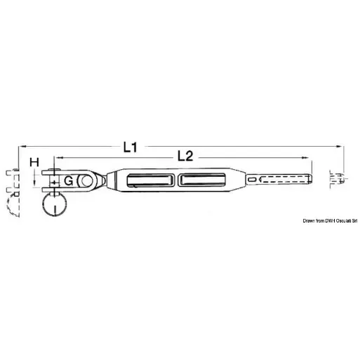 Osculati - Turnbuckle press-fitting terminal 5/8&amp;quot; cable 10 mm - 07.185.09 product image