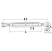 Osculati - Turnbuckle w. two fixed jaws AISI 316 5 mm - 07.198.05 product image