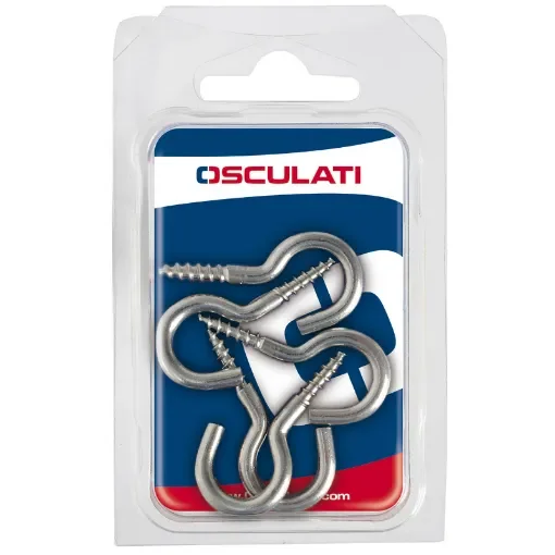 Osculati - SS curved screw hooks 37 x 3.5 mm Blister packaging 7 pcs. - 09.034.01 product image