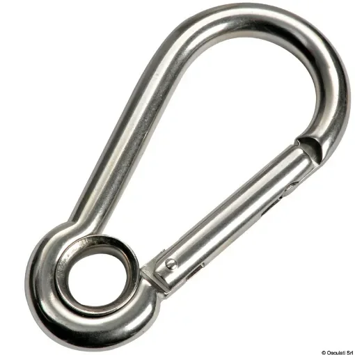 Osculati - Carabiner hook flush closure w. eye AISI 316 5 mm - 09.191.05 product image