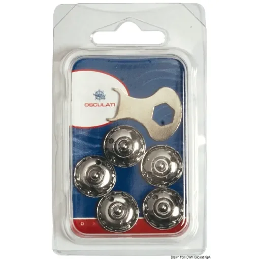 Osculati - Loxx SS male snap fastener w/knurled ring N. 5 - 10.444.51 product image