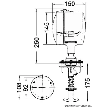 Osculati - DHR light adjustable from inside 24 V 145 mm - 13.242.24 product image