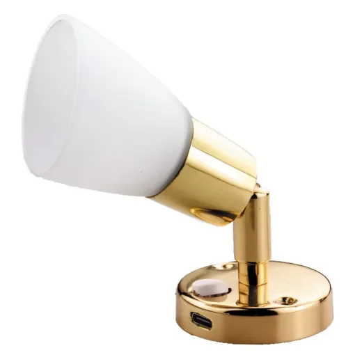 Osculati - LED brass spotlight w/USB-C and switch - 13.438.93 product image