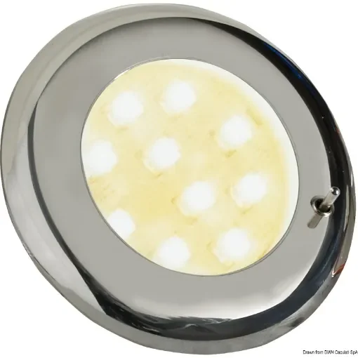 Osculati - Batsystem Nova 2 LED ceiling light chromed switch - 13.877.65 product image