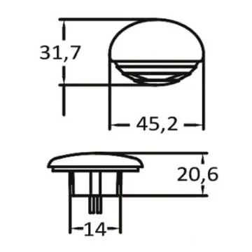 Osculati - Recessed LED courtesy light chromed/blue - 13.887.14 product image