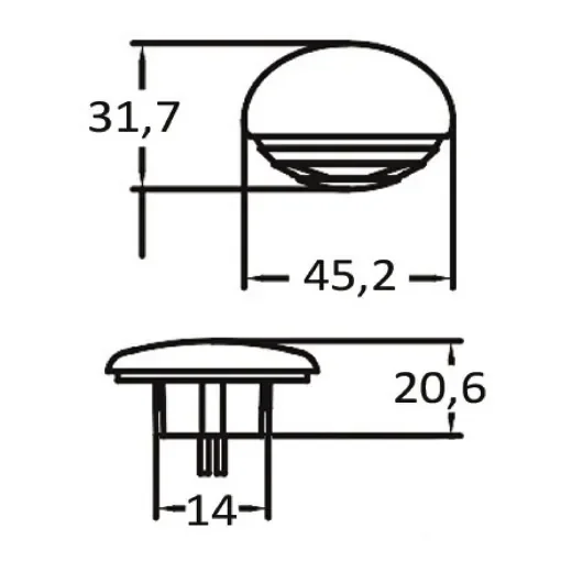 Osculati - Recessed LED courtesy light chromed/blue - 13.887.14 product image
