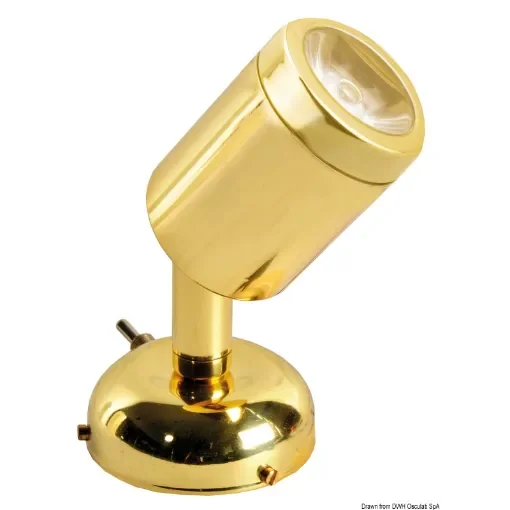 Osculati - Articulated spotlight polished brass 1 x 3 W HD - 13.904.02 product image