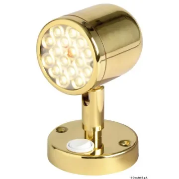 Osculati - Articulated spotlight polished brass w. switch - 13.947.11 product image