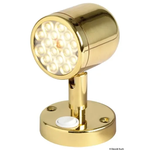 Osculati - Articulated spotlight polished brass w. switch - 13.947.11 product image