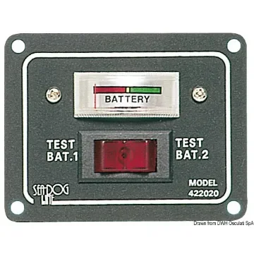 Osculati - 2-battery panel with tester analog - 14.100.02 product image