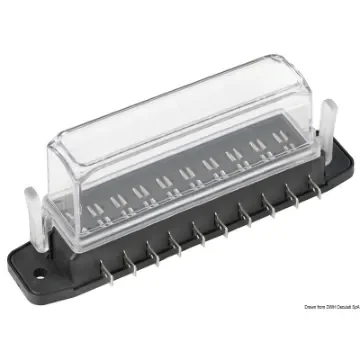 Osculati - Watertight blade fuse holder deep lid 10 seats - 14.100.84 product image