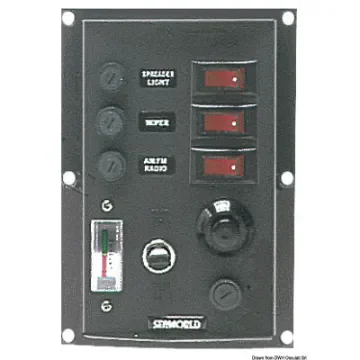 Osculati - Vertical control panel w. 3 switches + horn - 14.103.35 product image
