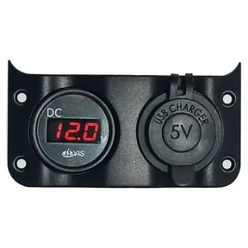 Osculati - Voltmeter 3/30 V + dual USB socket - 14.104.09 product image
