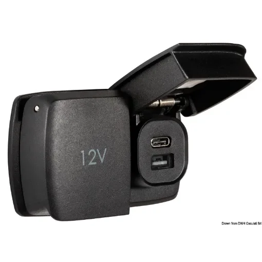 Osculati - SCANSTRUT Flip Pro Duo USB-A+USB-C and power socket 12V - 14.195.82 product image