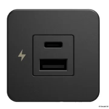 Osculati - SCANSTRUT Tile dual USB port A+C black - 14.195.91 product image