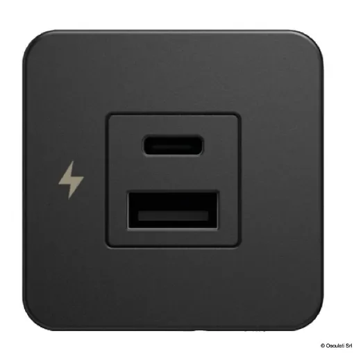 Osculati - SCANSTRUT Tile dual USB port A+C black - 14.195.91 product image