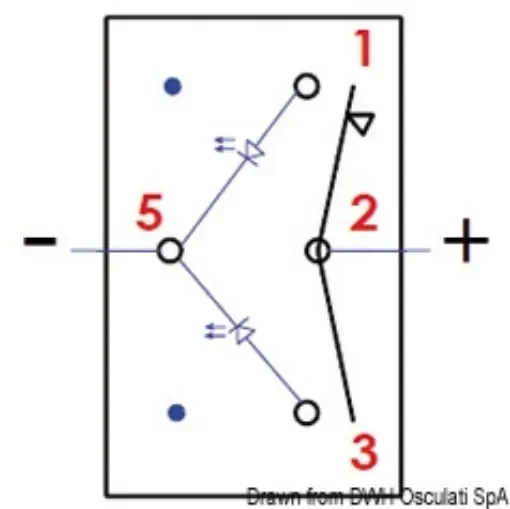Osculati - Marina R switch without taggle ON-OFF-(ON) - 14.298.06 product image