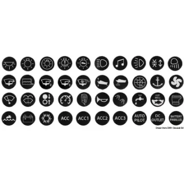 Osculati - Set of 40 assorted marine stickers for anti-vandal flat switches type 14.215.xx - 14.215.25 product image