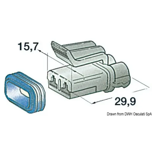 Osculati - Plastic watertight connector female 2 poles - 14.235.30 product image