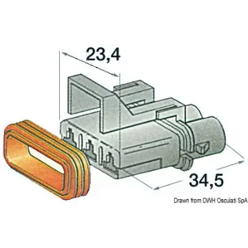 Osculati - Plastic watertight connector female 3 poles - 14.235.50 product image