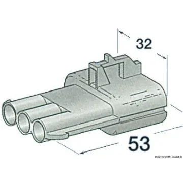 Osculati - Plastic watertight connector male 3 poles - 14.235.60 product image