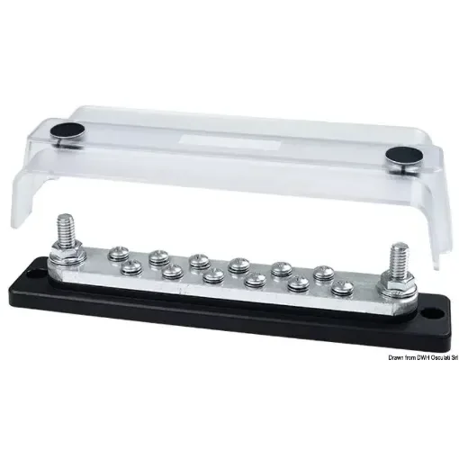 Osculati - Heavy-Duty Bus Bar Techno w/clear lid 2x8 - 14.309.10 product image