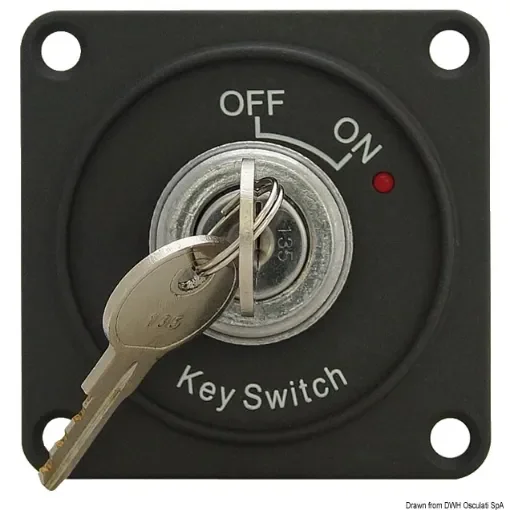 Osculati - ON-OFF switch w/key and LED warning light - 14.386.09 product image