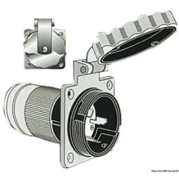 Osculati - Marinco 3-wire bipolar monophase socket 32 A 220 V - 14.487.03 product image