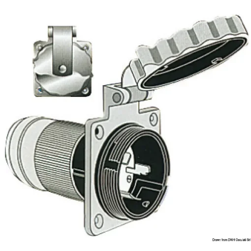 Osculati - Marinco 3-wire bipolar monophase socket 32 A 220 V - 14.487.03 product image