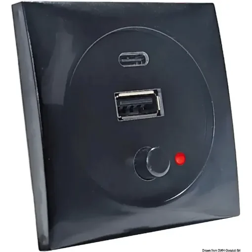 Osculati - USB port 12/24 V black - 14.494.11 product image